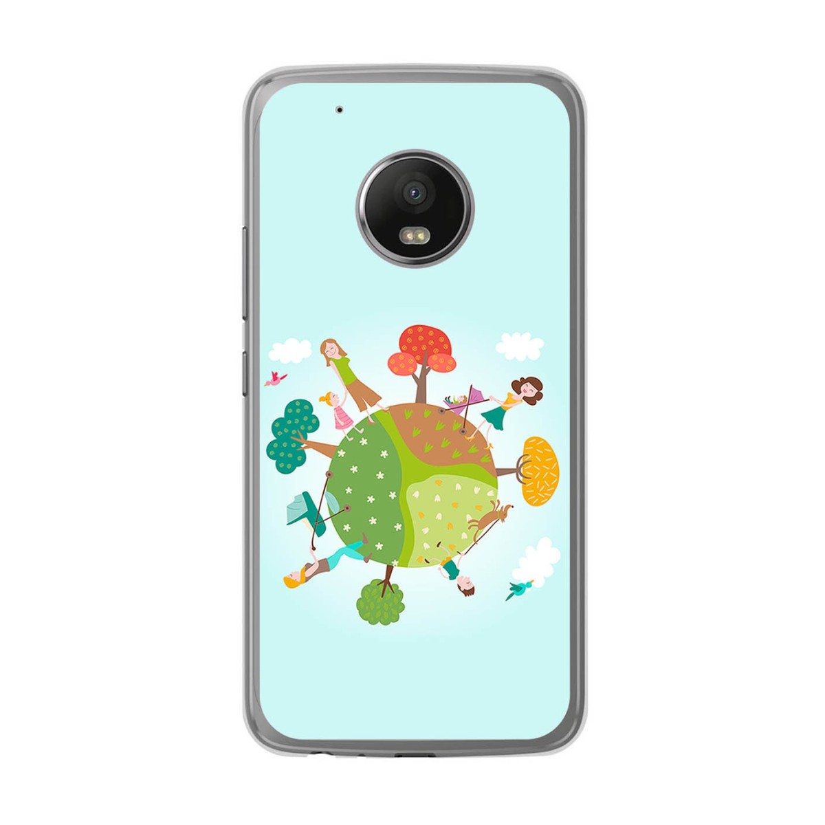 Funda Gel Tpu para Lenovo Moto G5 Plus Diseño Familia Dibujos
