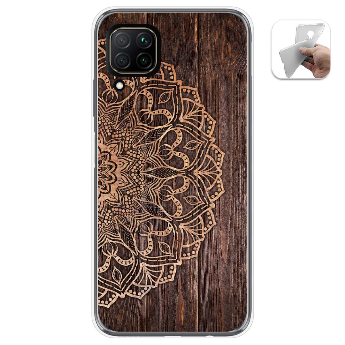 Funda Gel Tpu para Huawei P40 Lite diseño Madera 06 Dibujos
