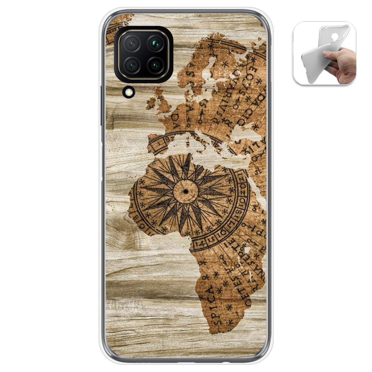 Funda Gel Tpu para Huawei P40 Lite diseño Madera 07 Dibujos
