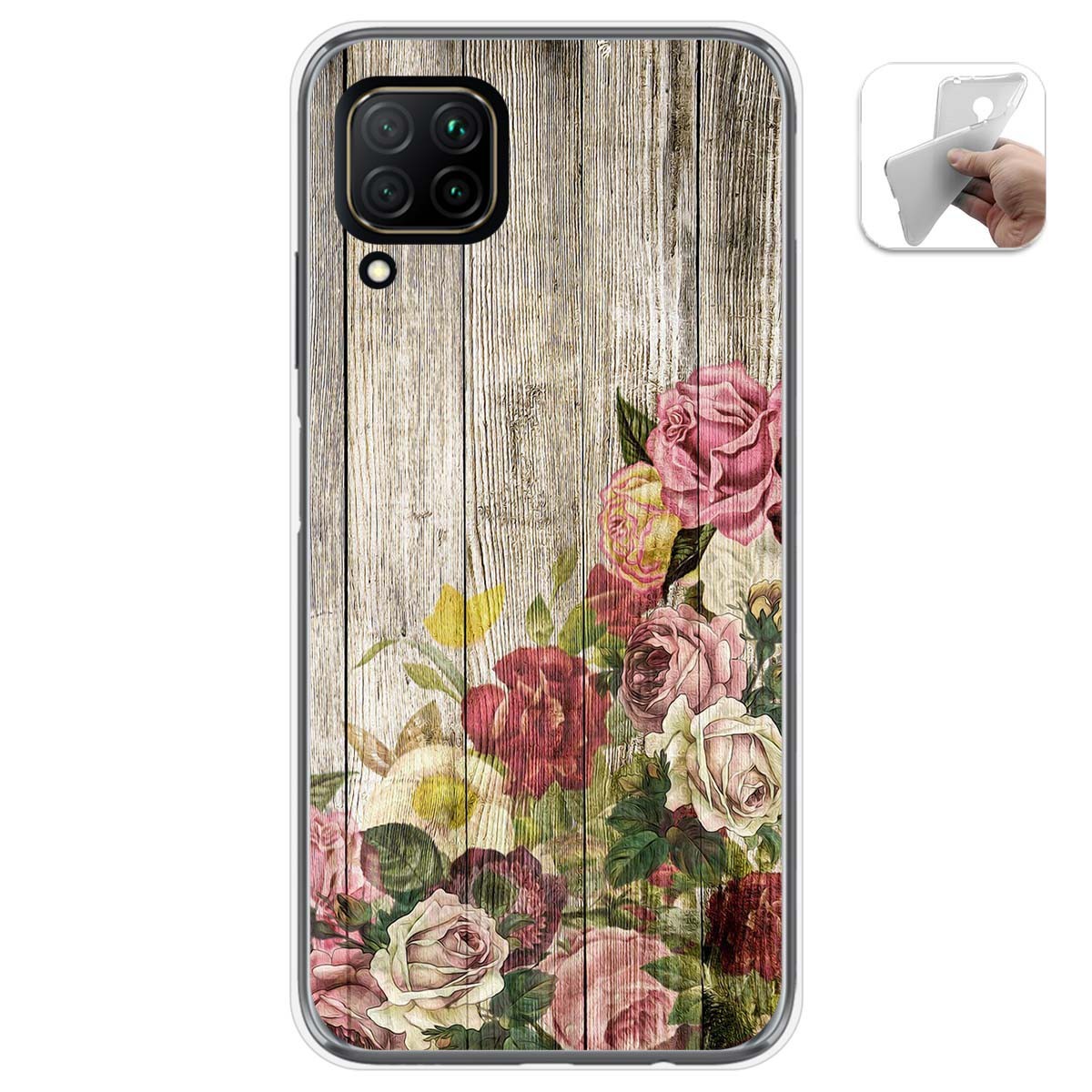 Funda Gel Tpu para Huawei P40 Lite diseño Madera 08 Dibujos