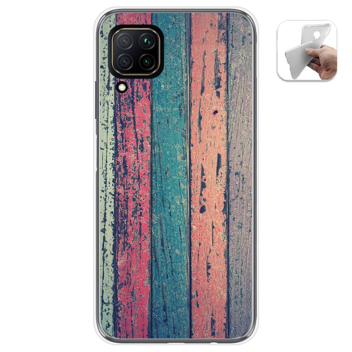 Funda Gel Tpu para Huawei P40 Lite diseño Madera 10 Dibujos