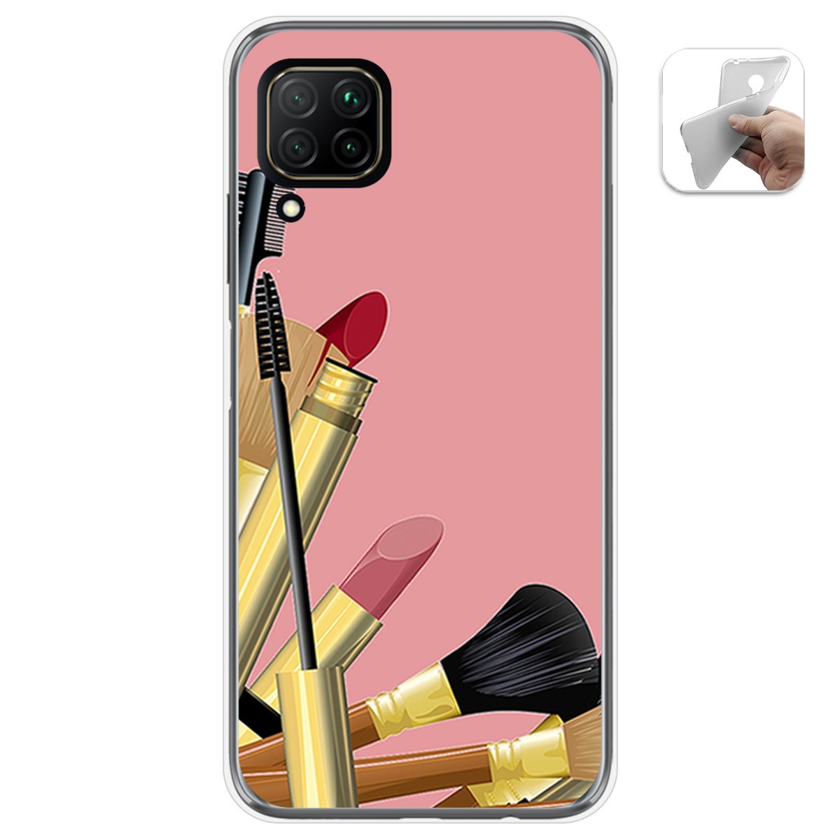 Funda Gel Tpu para Huawei P40 Lite diseño Brochas Dibujos