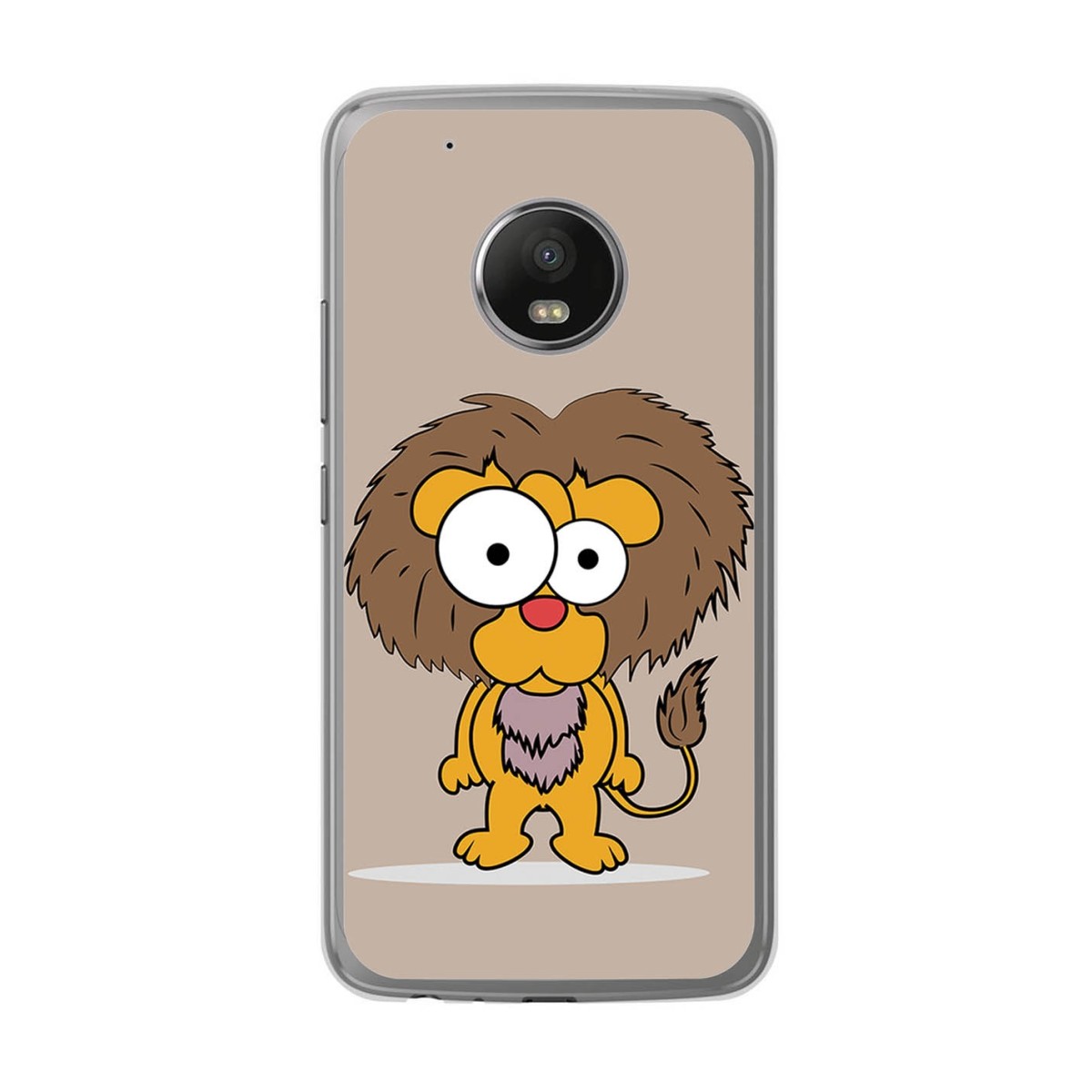 Funda Gel Tpu para Lenovo Moto G5 Plus Diseño Leon Dibujos