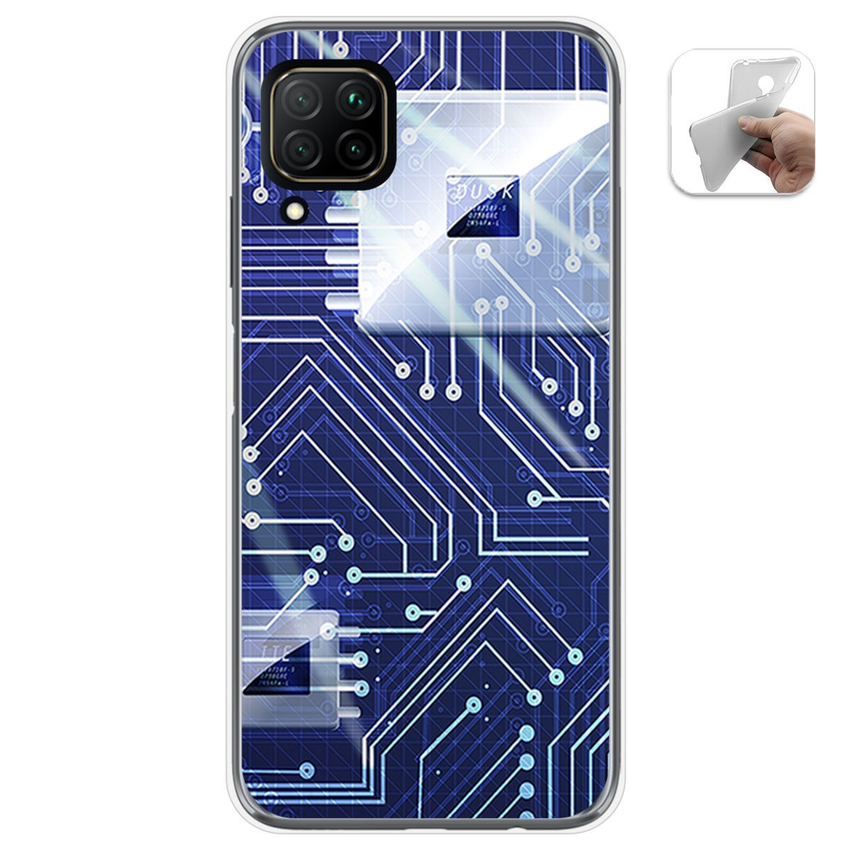 Funda Gel Tpu para Huawei P40 Lite diseño Circuito Dibujos