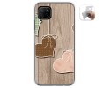 Funda Gel Tpu para Huawei P40 Lite diseño Corazones Madera Dibujos