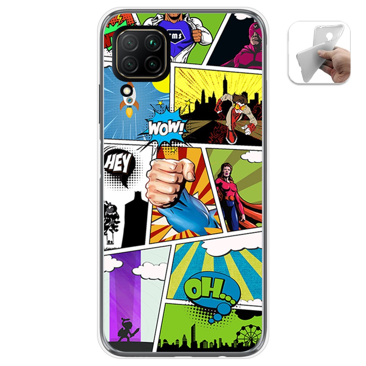 Funda Gel Tpu para Huawei P40 Lite diseño Comic Dibujos