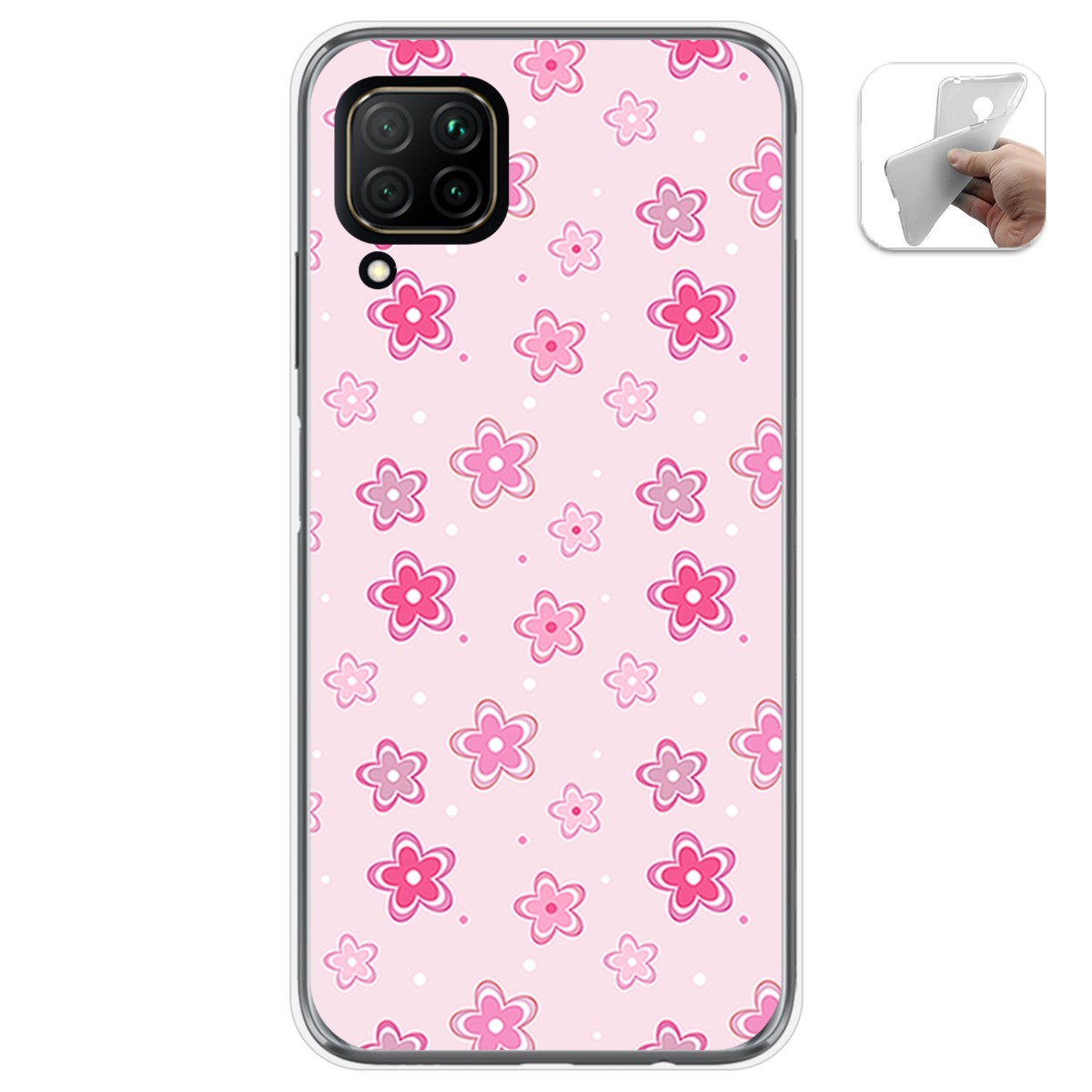 Funda Gel Tpu para Huawei P40 Lite diseño Flores Dibujos