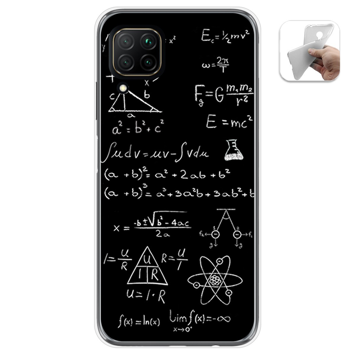 Funda Gel Tpu para Huawei P40 Lite diseño Formulas Dibujos