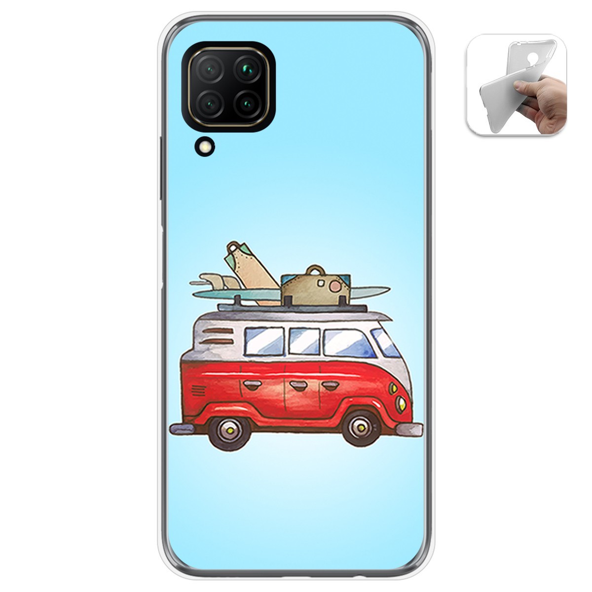 Funda Gel Tpu para Huawei P40 Lite diseño Furgoneta Dibujos