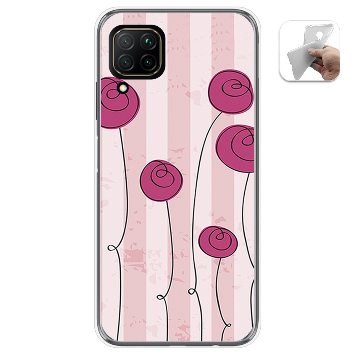 Funda Gel Tpu para Huawei P40 Lite diseño Flores Vintage Dibujos