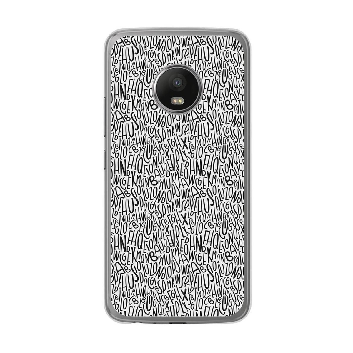 Funda Gel Tpu para Lenovo Moto G5 Plus Diseño Letras Dibujos