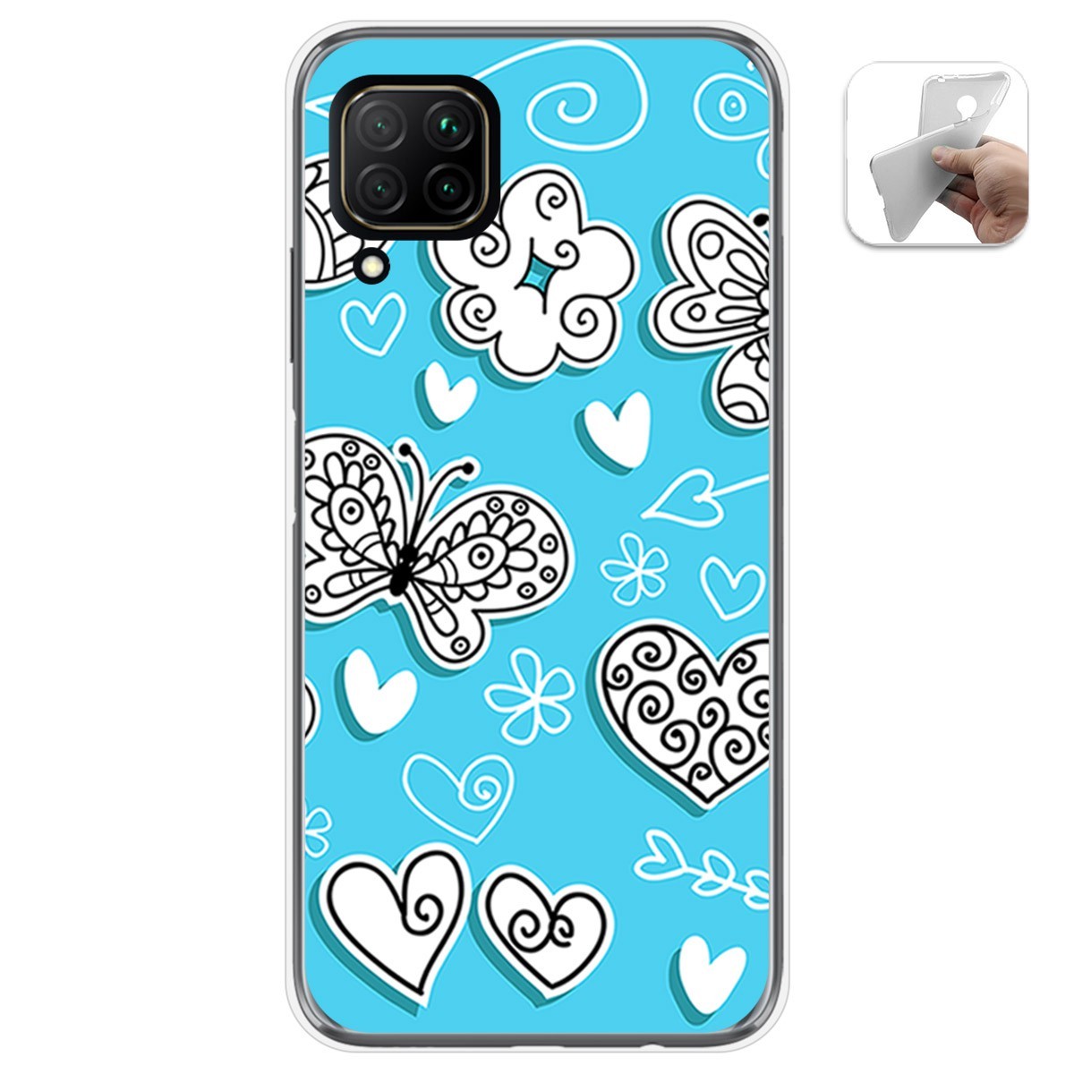 Funda Gel Tpu para Huawei P40 Lite diseño Mariposas Dibujos
