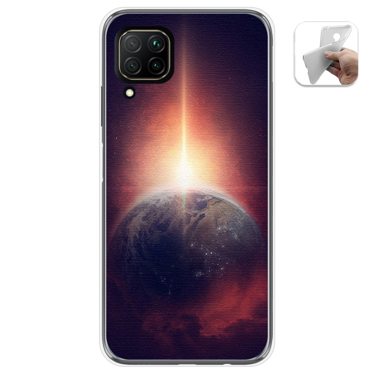 Funda Gel Tpu para Huawei P40 Lite diseño Tierra Dibujos