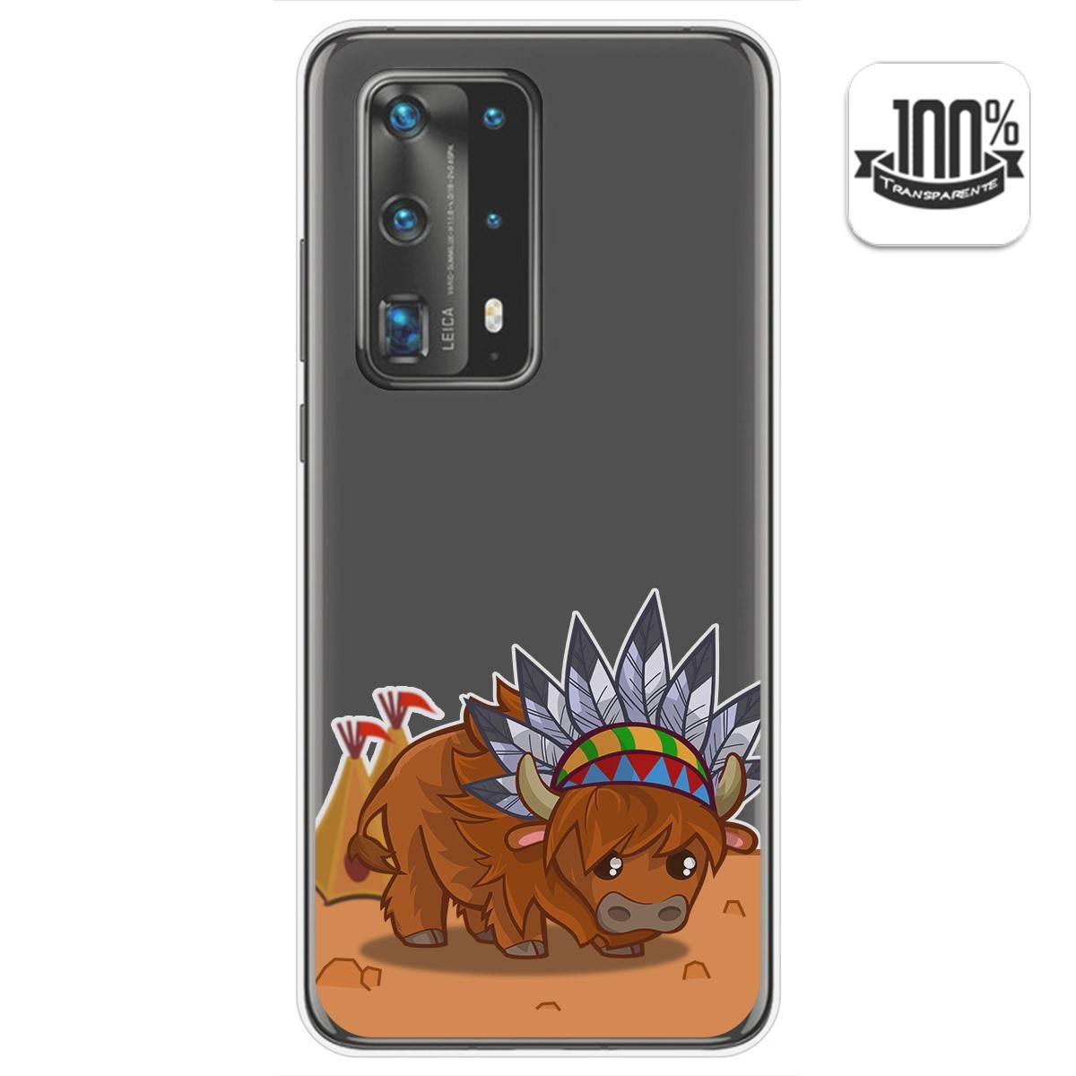 Funda Gel Transparente para Huawei P40 Pro diseño Bufalo Dibujos