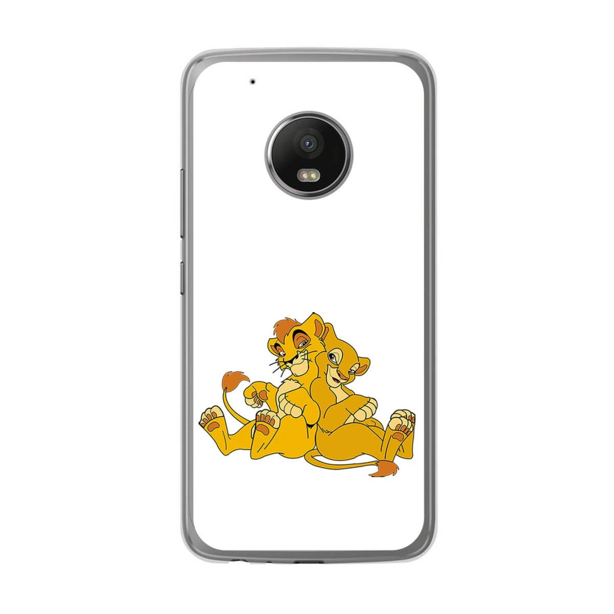 Funda Gel Tpu para Lenovo Moto G5 Plus Diseño Leones Dibujos