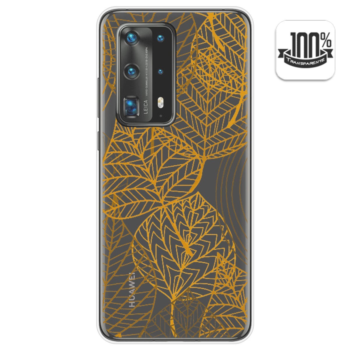 Funda Gel Transparente para Huawei P40 Pro diseño Hojas Dibujos