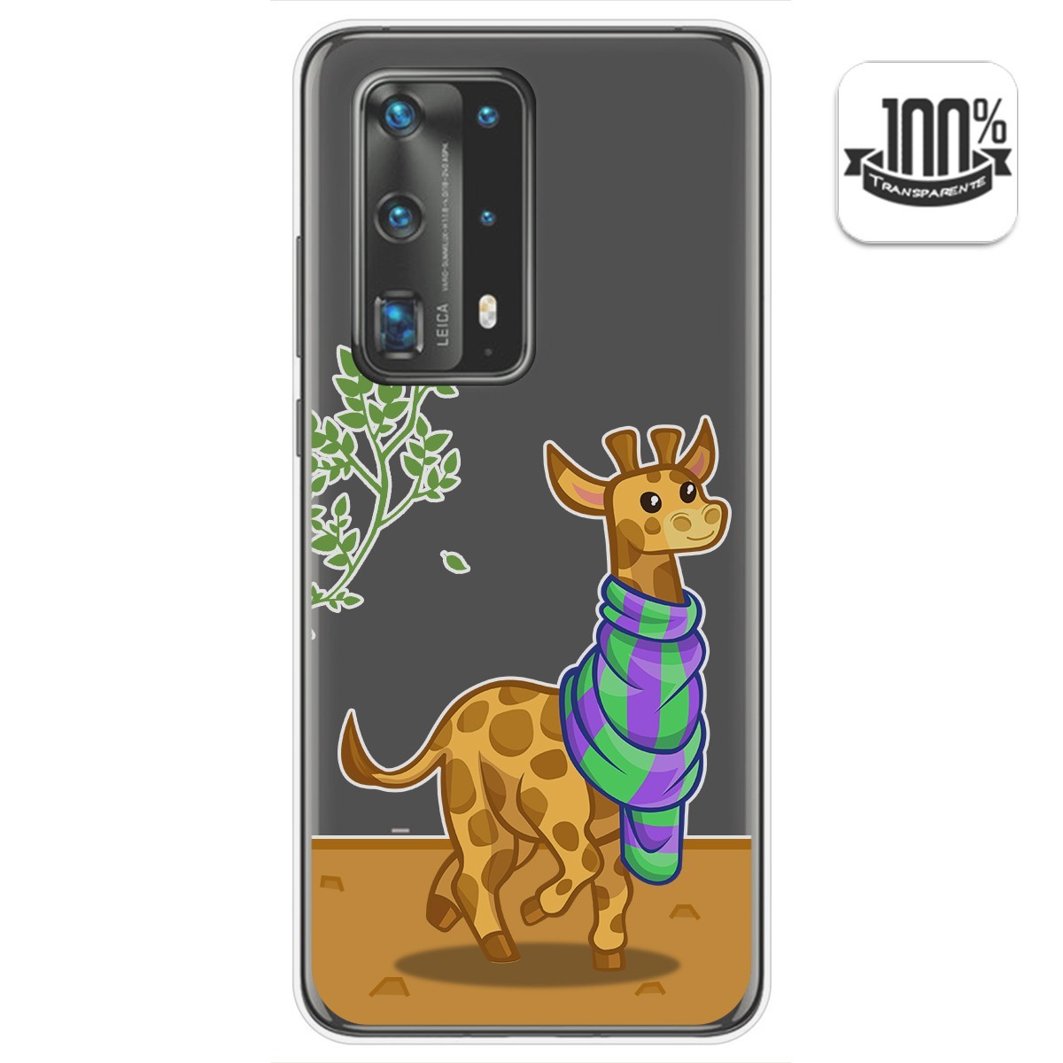 Funda Gel Transparente para Huawei P40 Pro diseño Jirafa Dibujos