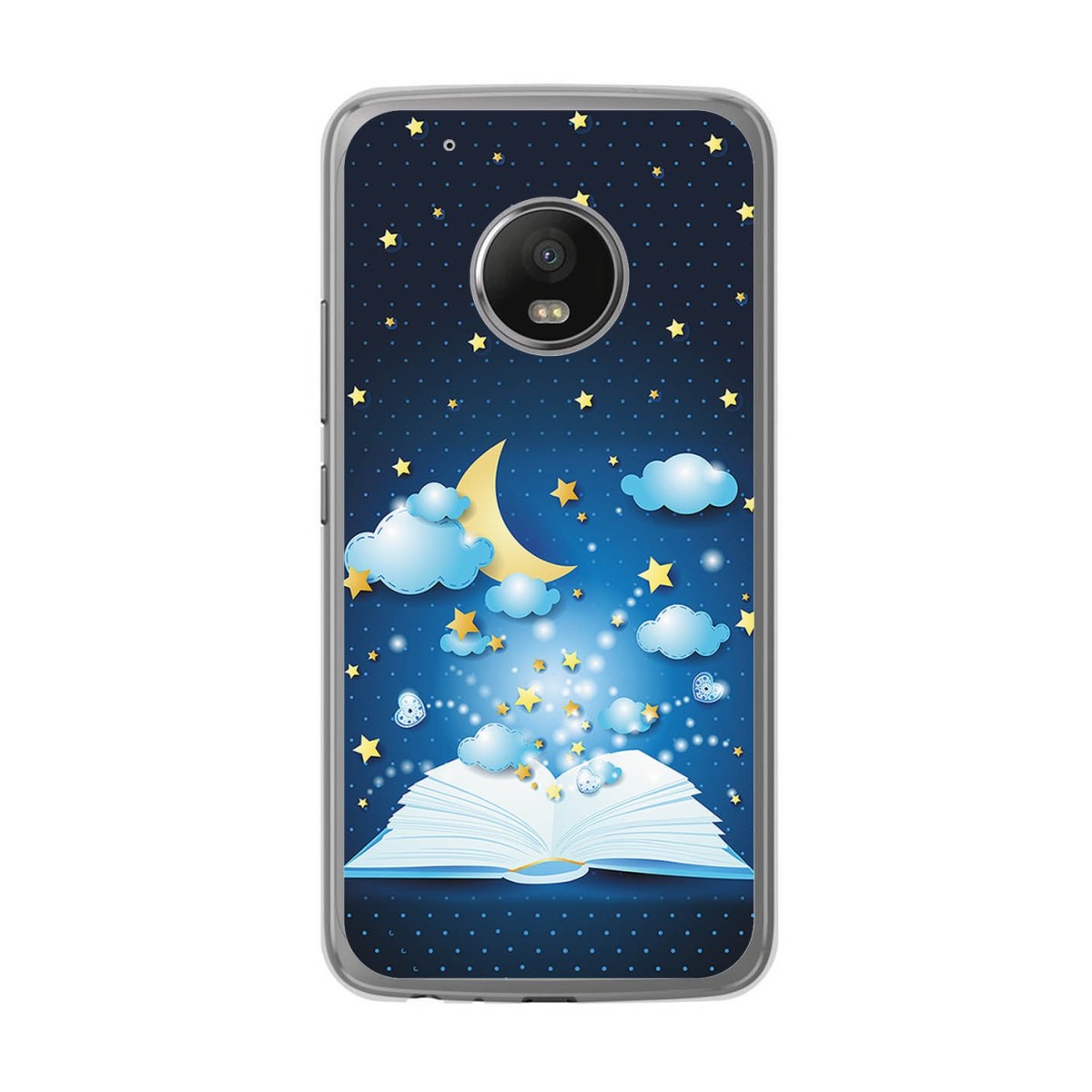 Funda Gel Tpu para Lenovo Moto G5 Plus Diseño Libro Cuentos Dibujos