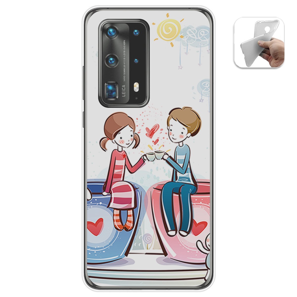 Funda Gel Tpu para Huawei P40 Pro diseño Café Dibujos