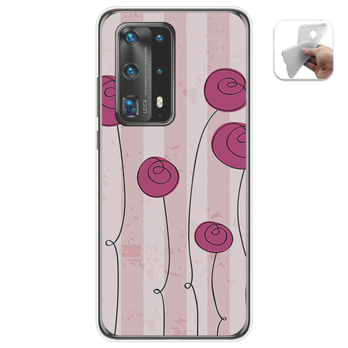 Funda Gel Tpu para Huawei P40 Pro diseño Flores Vintage Dibujos