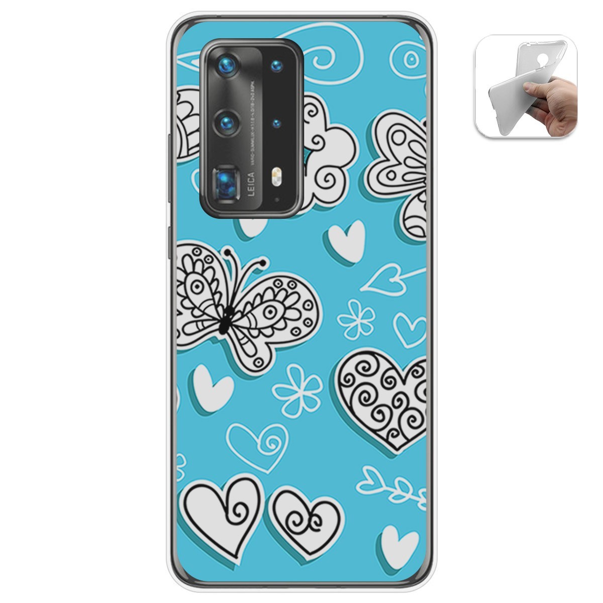 Funda Gel Tpu para Huawei P40 Pro diseño Mariposas Dibujos