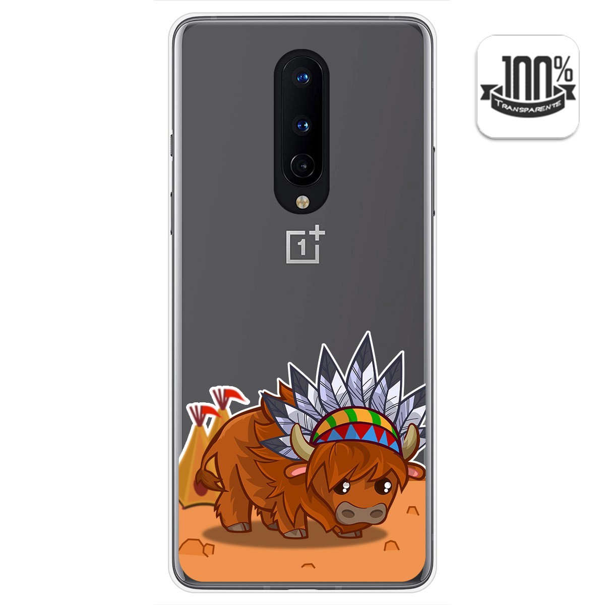 Funda Gel Transparente para OnePlus 8 diseño Bufalo Dibujos