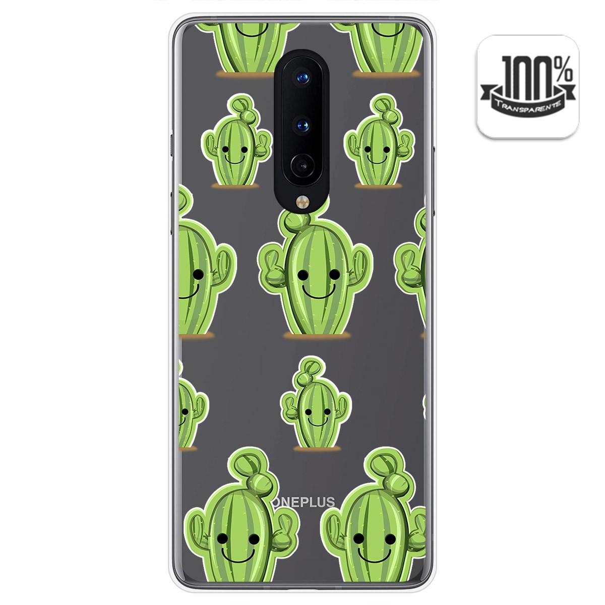Funda Gel Transparente para OnePlus 8 diseño Cactus Dibujos