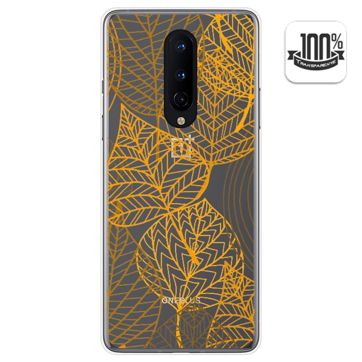Funda Gel Transparente para OnePlus 8 diseño Hojas Dibujos