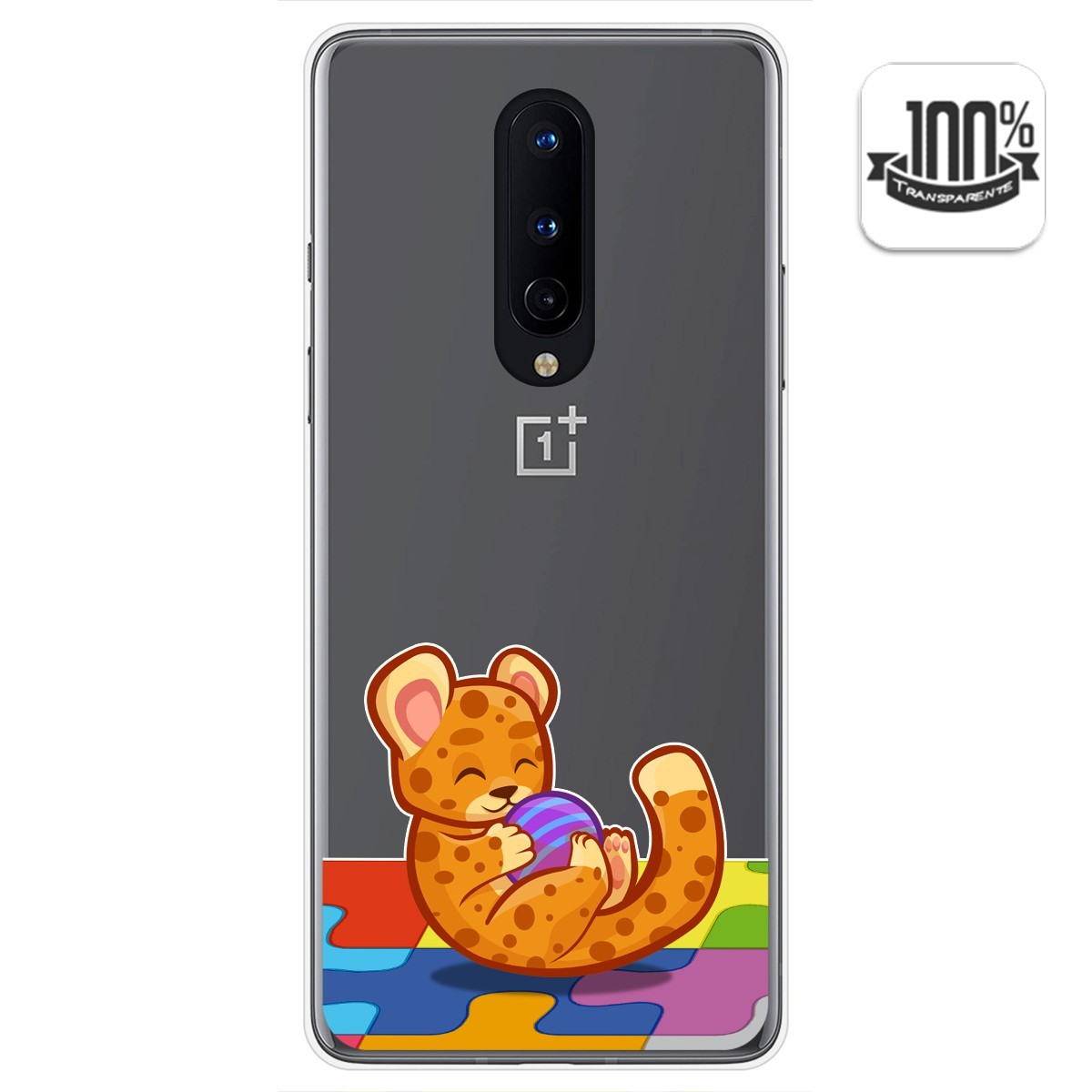 Funda Gel Transparente para OnePlus 8 diseño Leopardo Dibujos