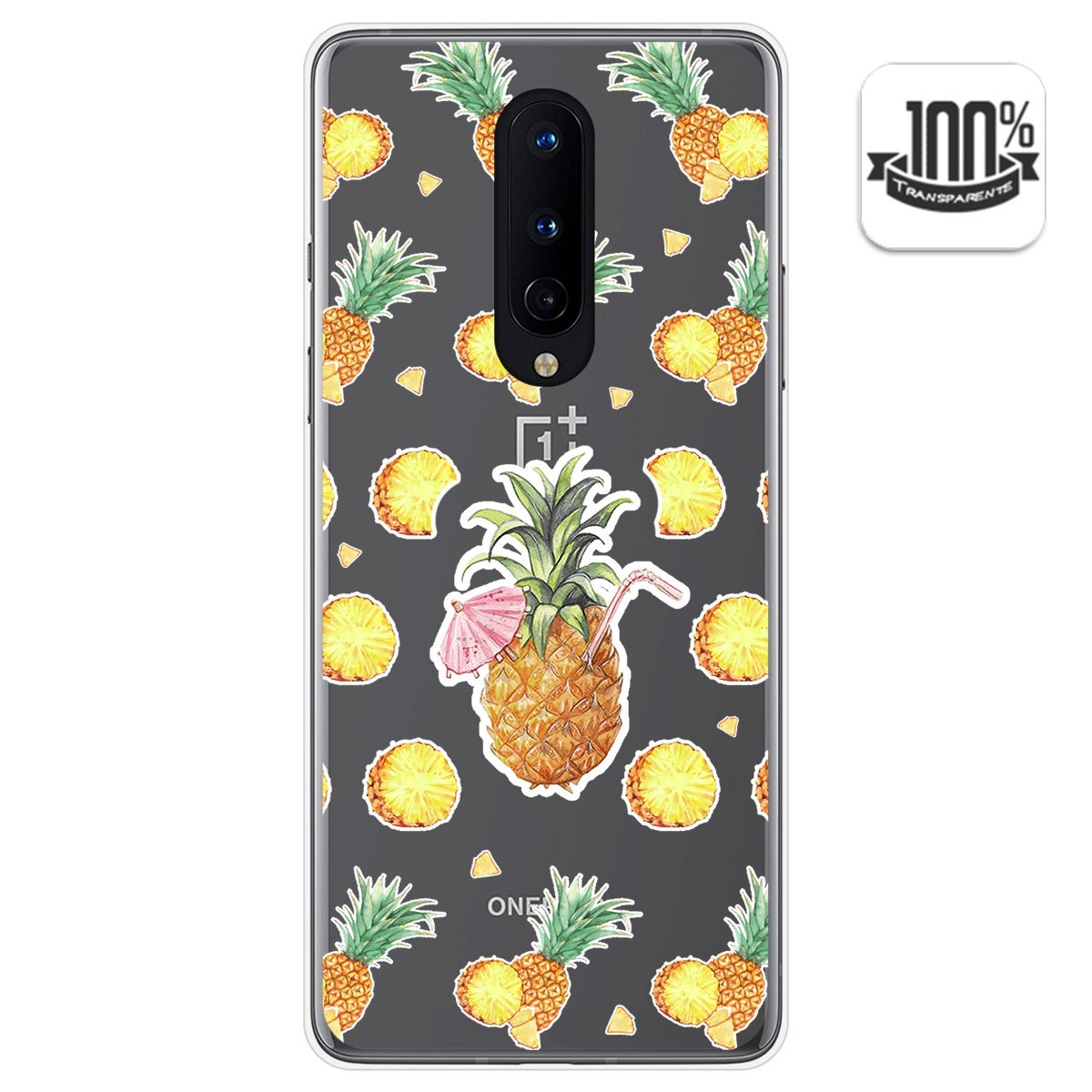 Funda Gel Transparente para OnePlus 8 diseño Piña Dibujos