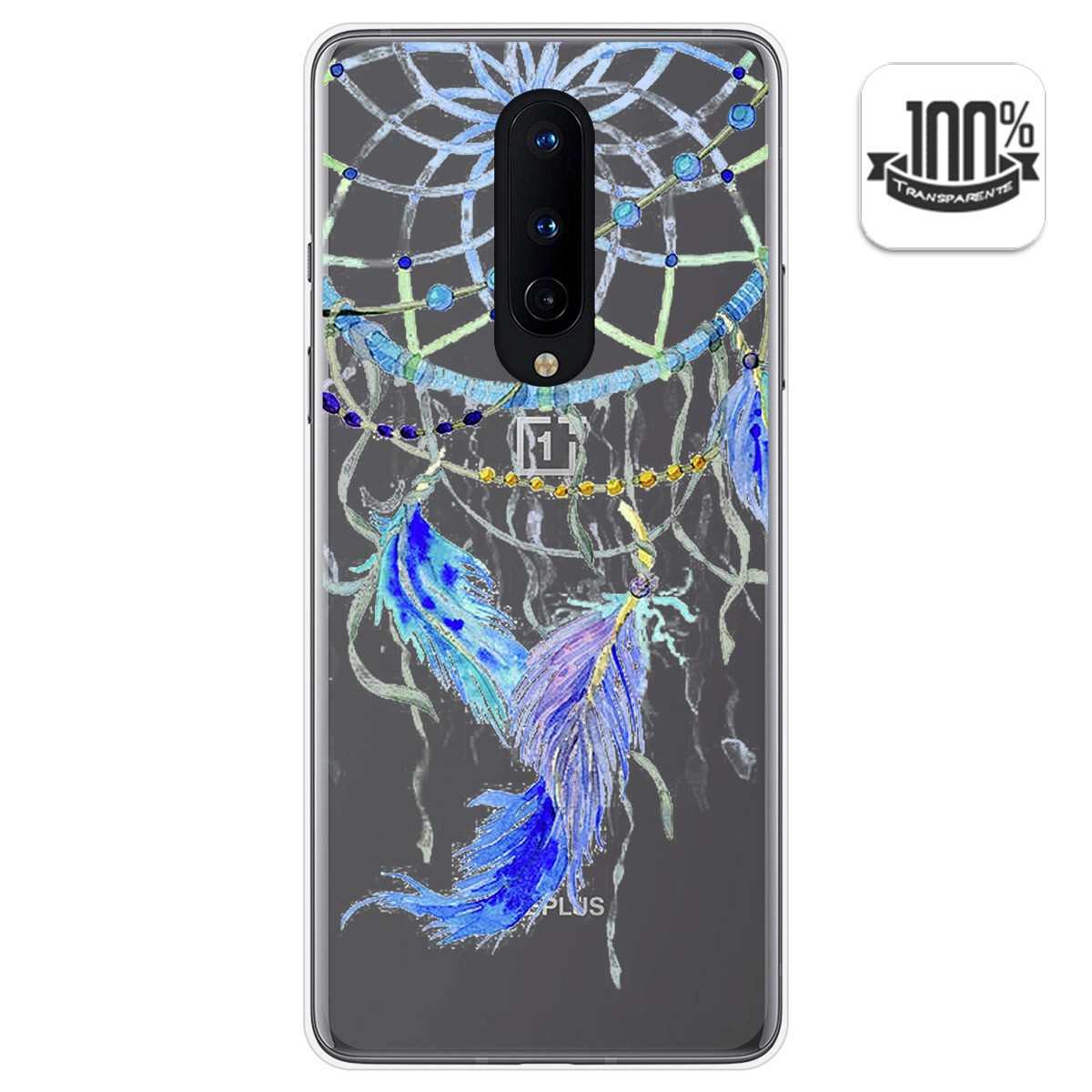 Funda Gel Transparente para OnePlus 8 diseño Plumas Dibujos