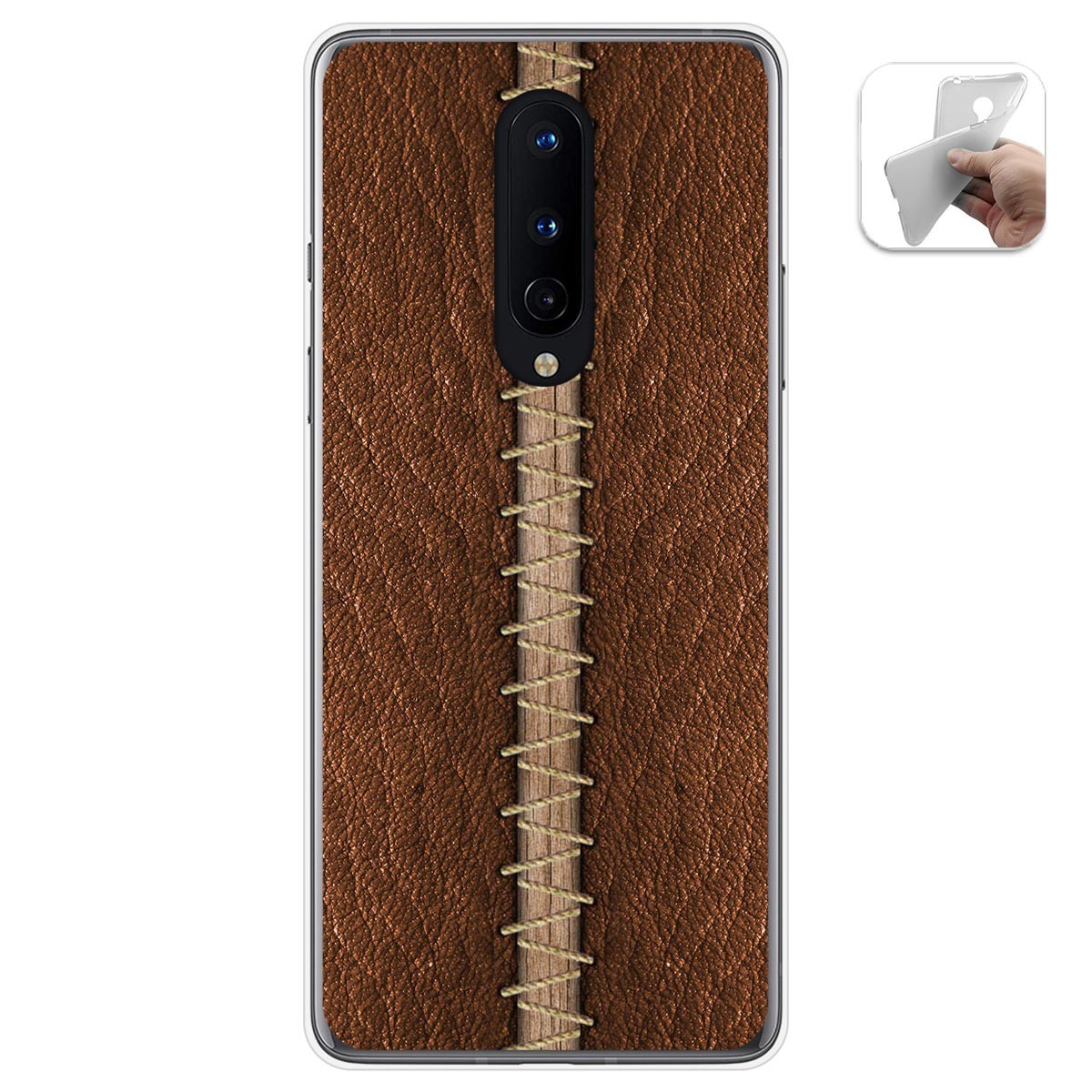 Funda Gel Tpu para OnePlus 8 diseño Cuero 01 Dibujos