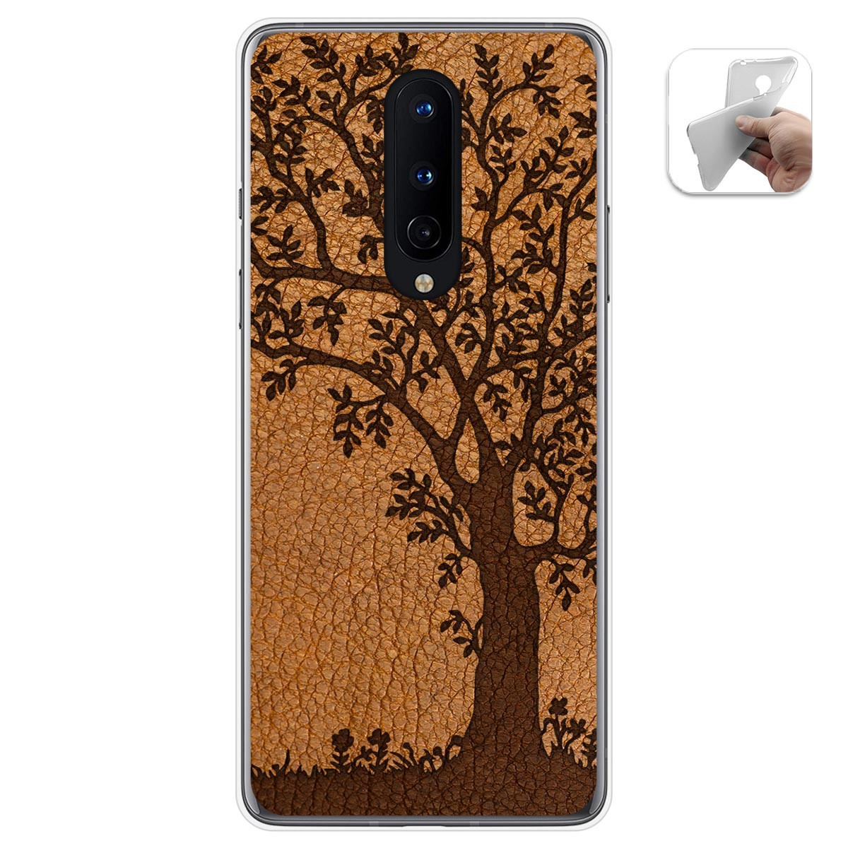 Funda Gel Tpu para OnePlus 8 diseño Cuero 03 Dibujos