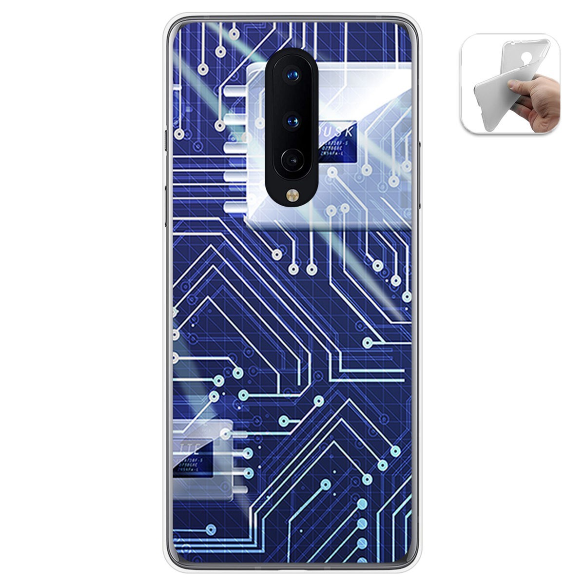Funda Gel Tpu para OnePlus 8 diseño Circuito Dibujos