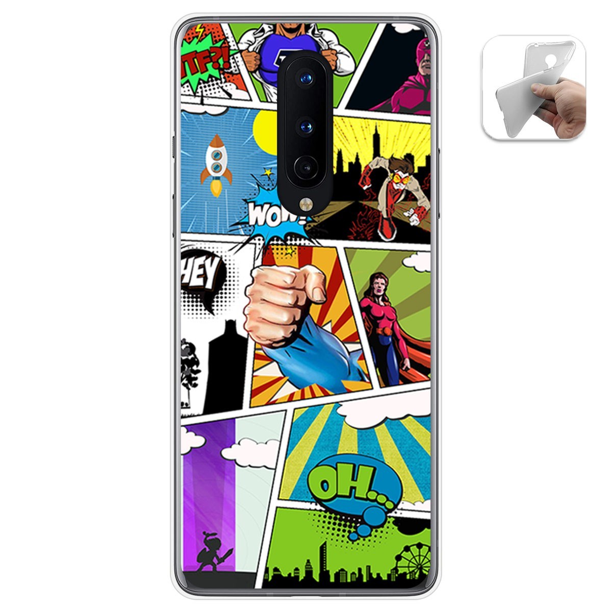 Funda Gel Tpu para OnePlus 8 diseño Comic Dibujos