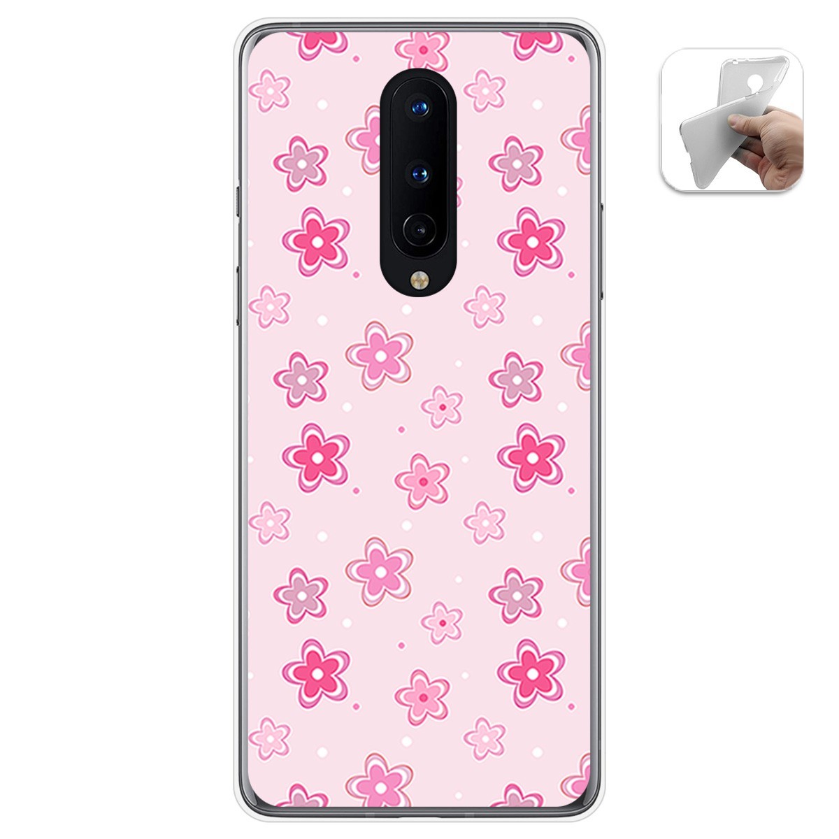 Funda Gel Tpu para OnePlus 8 diseño Flores Dibujos