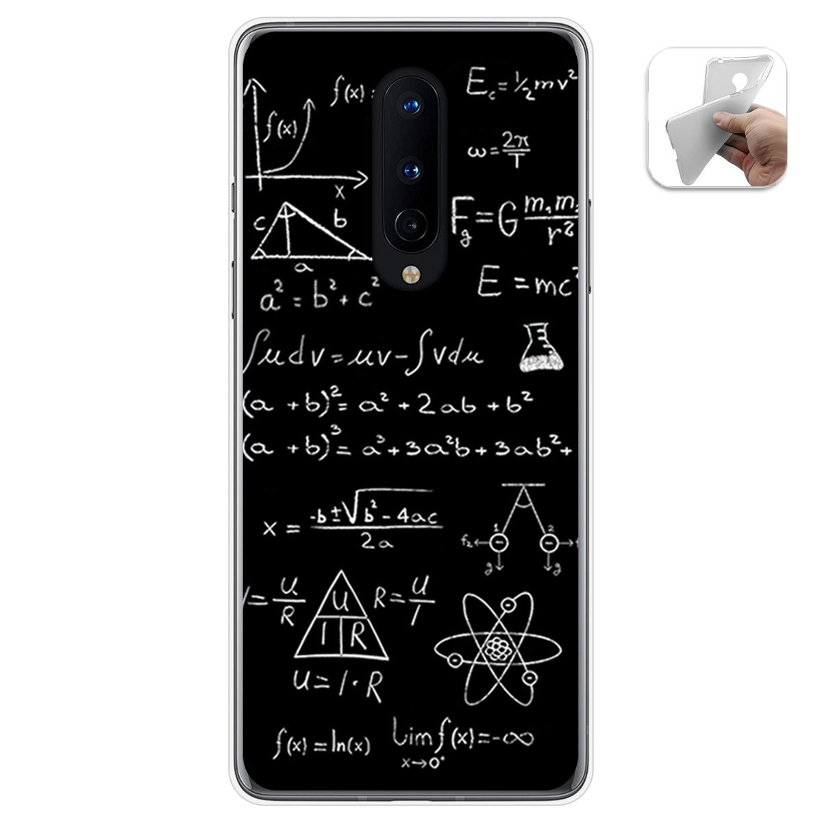 Funda Gel Tpu para OnePlus 8 diseño Formulas Dibujos