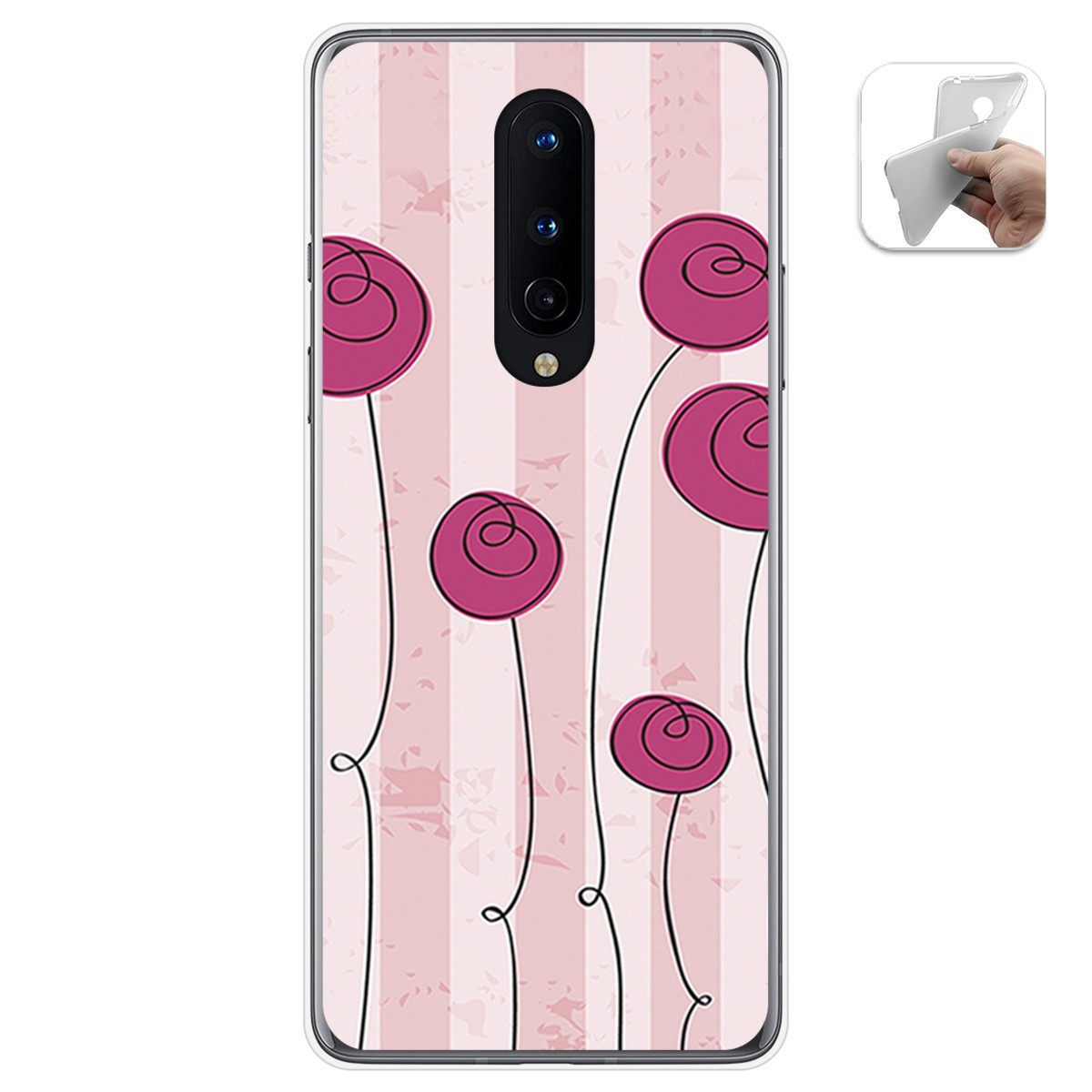 Funda Gel Tpu para OnePlus 8 diseño Flores Vintage Dibujos