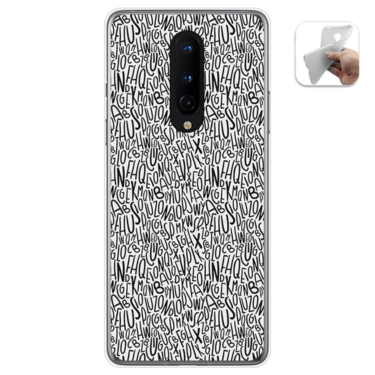 Funda Gel Tpu para OnePlus 8 diseño Letras Dibujos