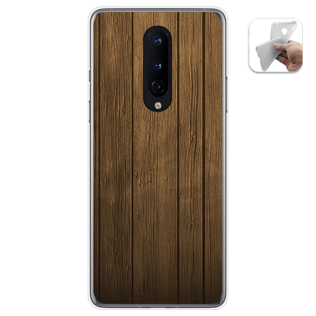 Funda Gel Tpu para OnePlus 8 diseño Madera Dibujos