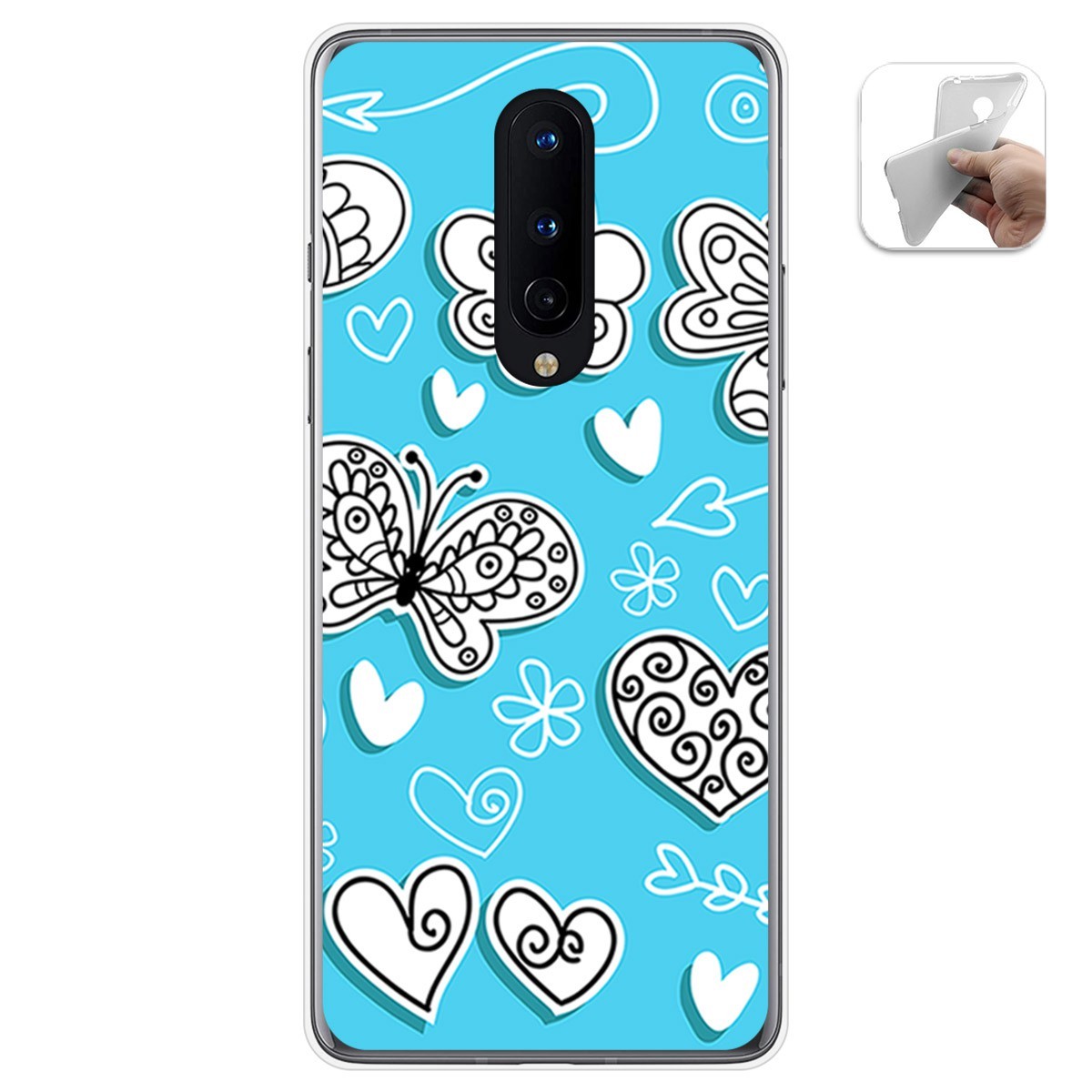 Funda Gel Tpu para OnePlus 8 diseño Mariposas Dibujos