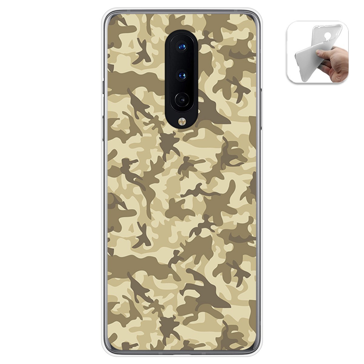 Funda Gel Tpu para OnePlus 8 diseño Sand Camuflaje Dibujos