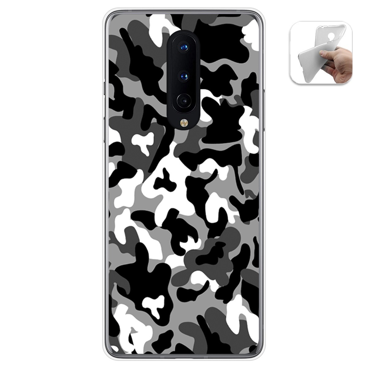 Funda Gel Tpu para OnePlus 8 diseño Snow Camuflaje Dibujos