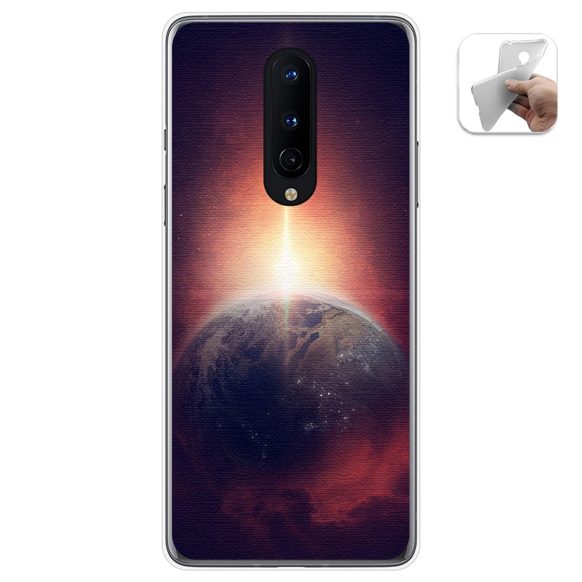 Funda Gel Tpu para OnePlus 8 diseño Tierra Dibujos
