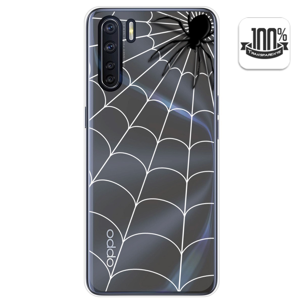 Funda Gel Transparente para Oppo A91 diseño Araña Dibujos