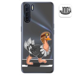 Funda Gel Transparente para Oppo A91 diseño Avestruz Dibujos