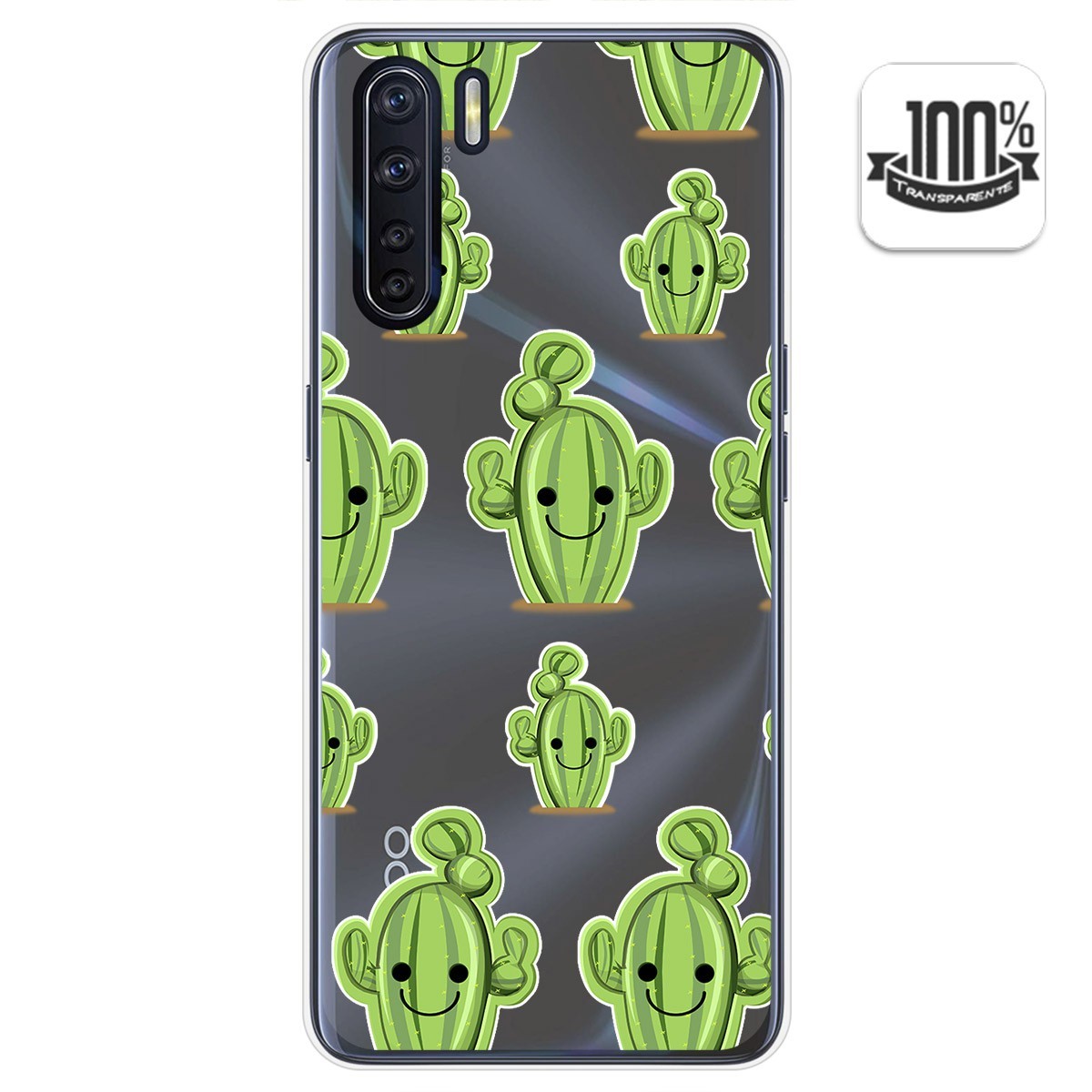 Funda Gel Transparente para Oppo A91 diseño Cactus Dibujos