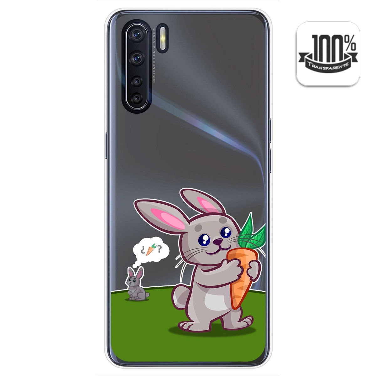 Funda Gel Transparente para Oppo A91 diseño Conejo Dibujos