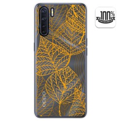 Funda Gel Transparente para Oppo A91 diseño Hojas Dibujos