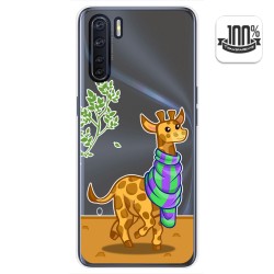 Funda Gel Transparente para Oppo A91 diseño Jirafa Dibujos